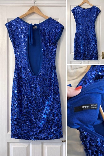 Tfnc blue sequin dress size - blue,