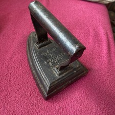 Antique Vintage Cast Iron Flat Clothes Iron by H- S Silvester's Patent No 7