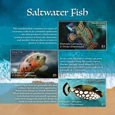 SALTWATER FISH Sea & Marine Life MNH Stamp Sheet (2019 Grenada Carriacou)
