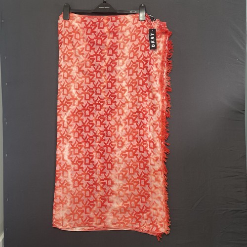 Dkny orange neck scarf - scarf, shawl
