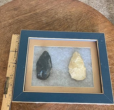 FRAMED  American Indian Arrowheads, Artifacts, Tools, Authentic. 9x7