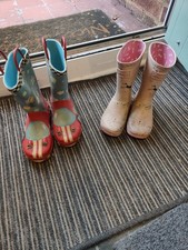 Free To A Good Home - Wellies Joules Pink Size 11 And Size 13 Racing Car