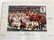 Signed Historic England 2003 Rugby World Cup Winning Squad Framed
