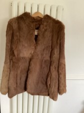 Draphmond London vintage rabbit fur coat, 16, short. 2 hook fastening front pock