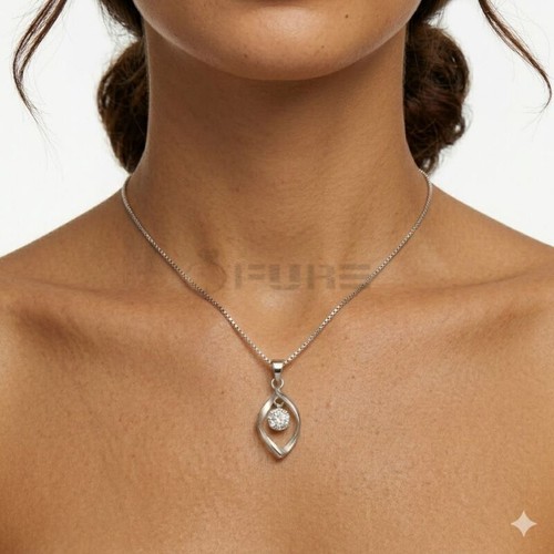 Delicate crystal pendant - pendant, chain