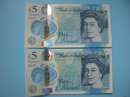 Serial new five pound - £5,