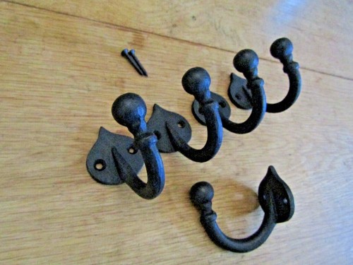 Cast iron rustic coat hooks - rustic,
