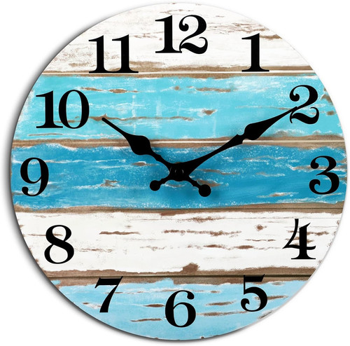 Wall clock beach themed - wall, blue