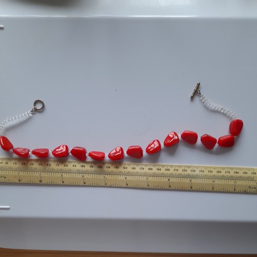 Vintage red glass - glass, bead