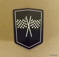 CLASSIC MINI CHECKMATE BONNET BADGE - ADHESIVE FOIL BADGE - BADGE ONLY