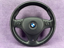 BMW E87 E90 E92 M Sport Steering Wheel Multi Function Black Leather 21 7839750