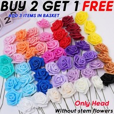 100 Pcs Large 6CM Artificial Flowers Foam Rose Heads Wedding Party Decor Bouquet