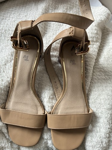 Nude block heel sandals - nude,