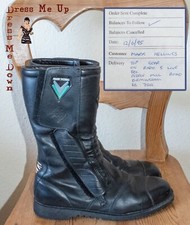 Vintage Frank Thomas Black Leather Motorcycle Boots Size 9 WORN ON TOPGEAR!!