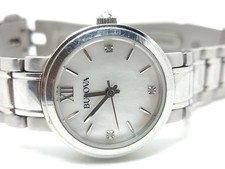 Bulova Diamond 96P165 Pink Mother of Pearl Dial Ladies Watch (36B)