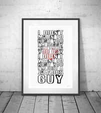 JOHN LENNON ❤ Jealous Guy ❤ lyric poster art Limited Edition Print Child