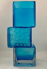 GLASS VASES IN STYLE OF WHITEFRIARS DRUNKEN BRICKLAYER 13"  (Please read fully)