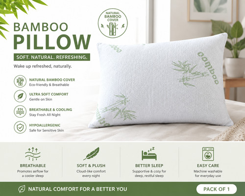 Bamboo memory foam pillow - foam,