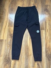 Beck & Hersey Trousers Track Bottoms Men's Medium Black Cargo Pocket Drawstring