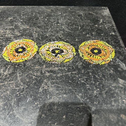 Vintage beaded coasters - 3,