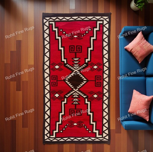 5x8 red handwoven wool - 5x8,