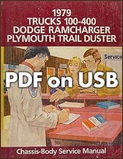 1979 USB Dodge 150-450 Pickup Truck Ramcharger Trail Wedel Repair Shop Manual