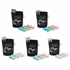 JVL Large Peg Bag with 72-144 Prism Laundry Clothes Pegs Clips for Washing Line