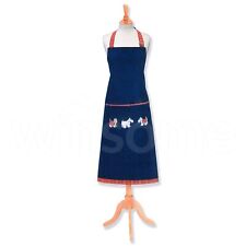 Scottish Tartan Ladies Denim Apron With Front Pocket Kitchen Cooking Baking Cafe