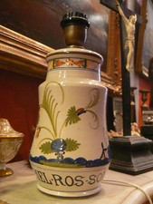 Old Rustic Faience Lamp Mel