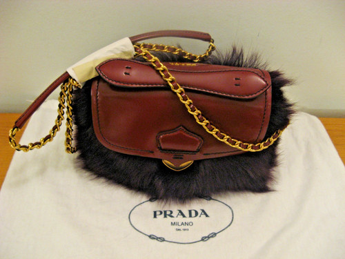 Prada tessuto brown leather - leather, &
