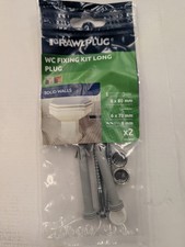 Rawplug Long WC Pan Fixing Kit With White And Chrome Caps