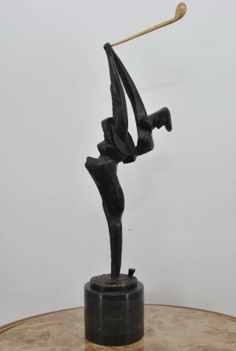 Bronze golfer sculpture decor - golfer,