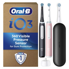 Oral B iO3 Series Twin Pack (Pink & Black)  with Travel case
