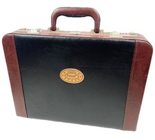 Prima Suitcase Leather Look Burgundy Black Business Tablet Laptop Folder Bag