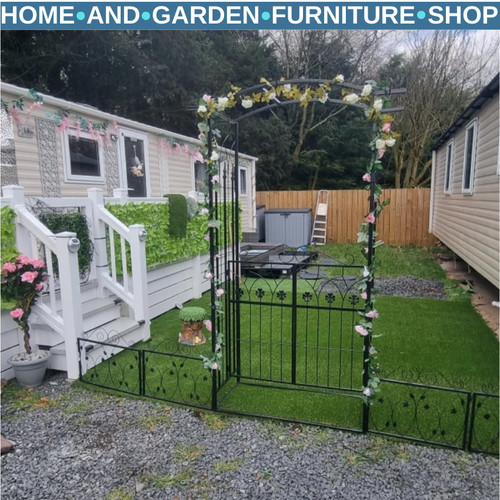 Metal garden arch with gate - arch,