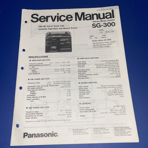 Panasonic service manual - service,