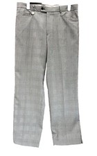 STROMBERG Grey Check  Mens Slim Taper Golf Trousers Teflon Coated 38L L32