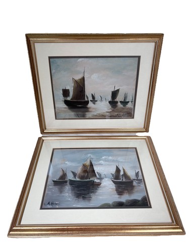 Pair framed maritime seascape - maritime,