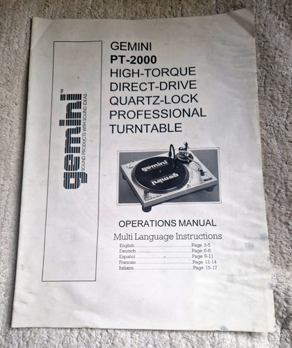Gemini 2000 turntable - pt-2000,