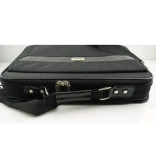 ANTLER BLACK LEATHER BRIEFCASE SHOULDER MESSENGER LAPTOP BAG DETACHABLE STRAP