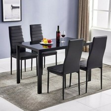 Set of 4 Leather Dining Chairs