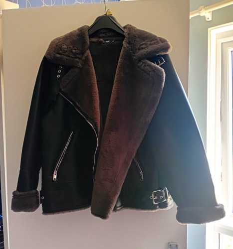 Black faux leather - black,