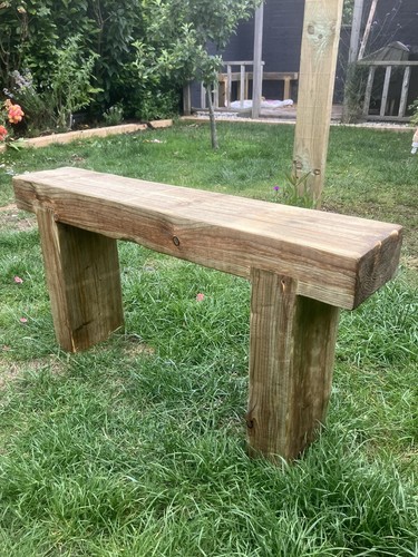 Wooden garden sleeper bench - wooden,