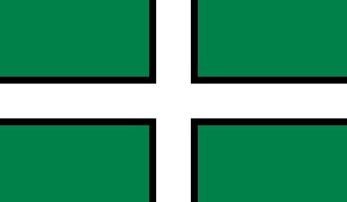 Devon flag 15x8 - x2, 15x8.8cm