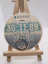 Vintage Ford Stamped 1989 Old Original Vehicle Road Car Cars Tax Disc Discs 89