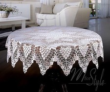 White Tablecloth Round Lace