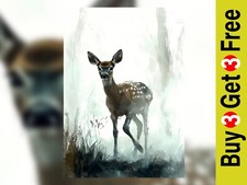 Majestic Deer in Forest 5"x7"
