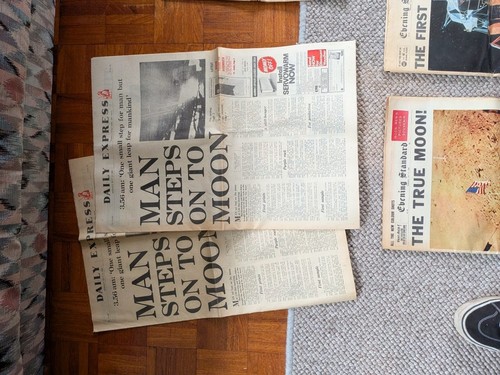1969 moon landing newspapers - moon,