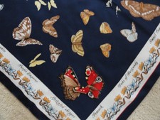 CORNELIA JAMES BUTTERFLY VINTAGE SILK SCARF 27" X 27" SQUARE ART