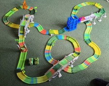 Car Track Glow in the Dark, Race Tracks Toy with 2 LED Light Cars,... 